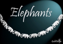 Elephants - náramek rhodium